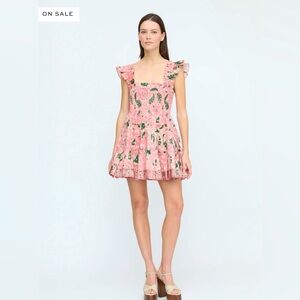 The Charlotte Nap Dress | Rose Calico Trellis XS
